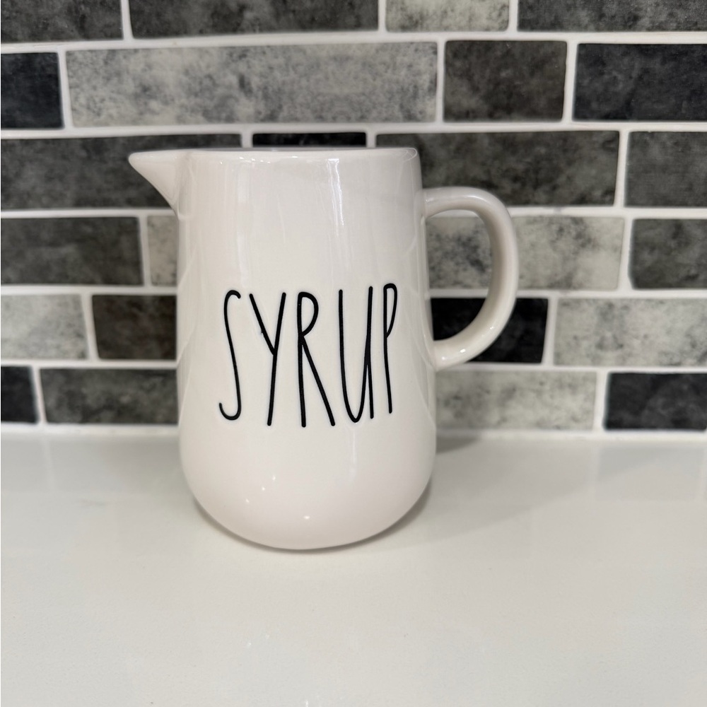RAE DUNN White Ceramic 'SYRUP' Pitcher